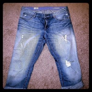 Gap 1989 Distressed Cropped Jean Plus Size 14